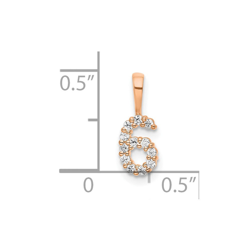 Diamond Number 6 Pendant - WBC
