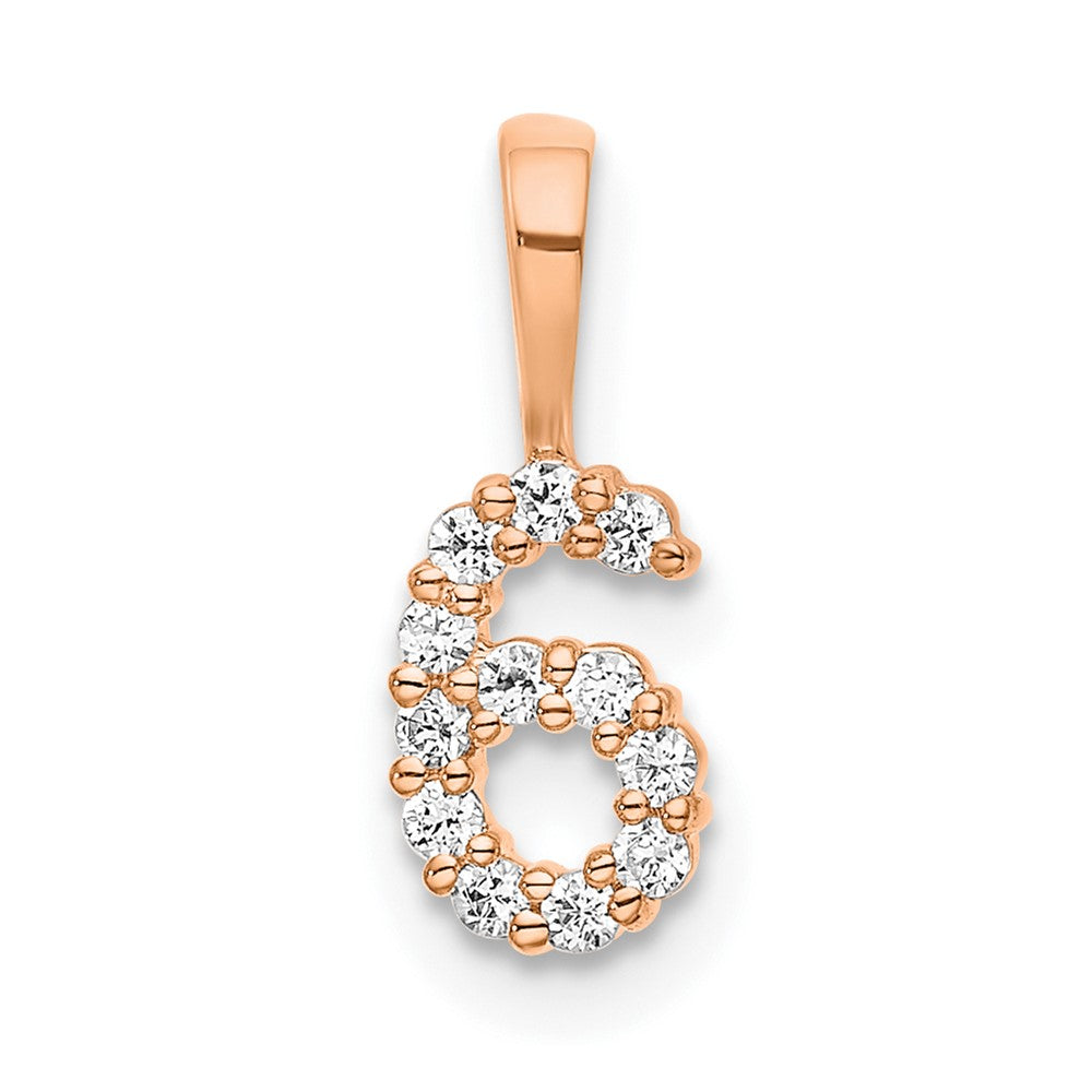 Diamond Number 6 Pendant - WBC