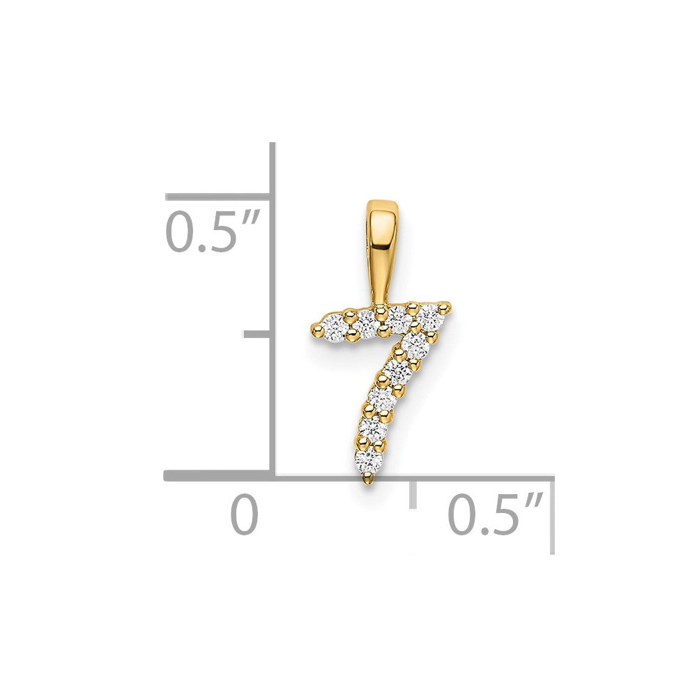Diamond Number 7 Pendant - WBC