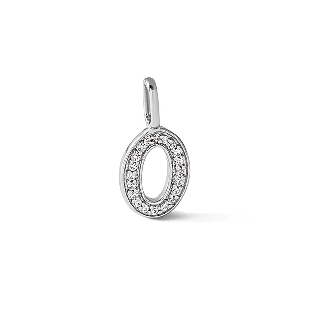 Diamond Initial O Dog Tag Charm - WBC