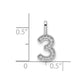 Diamond Number 3 Pendant - WBC