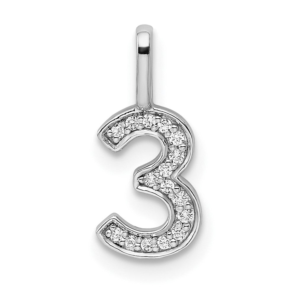 Diamond Number 3 Pendant - WBC