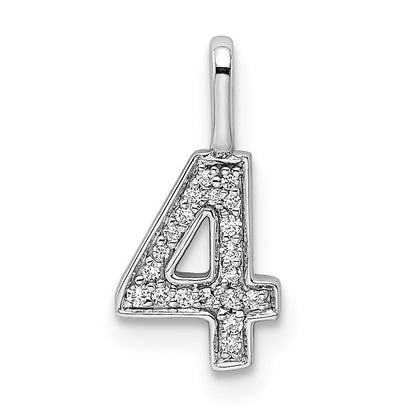 Diamond Number 4 Pendant - WBC