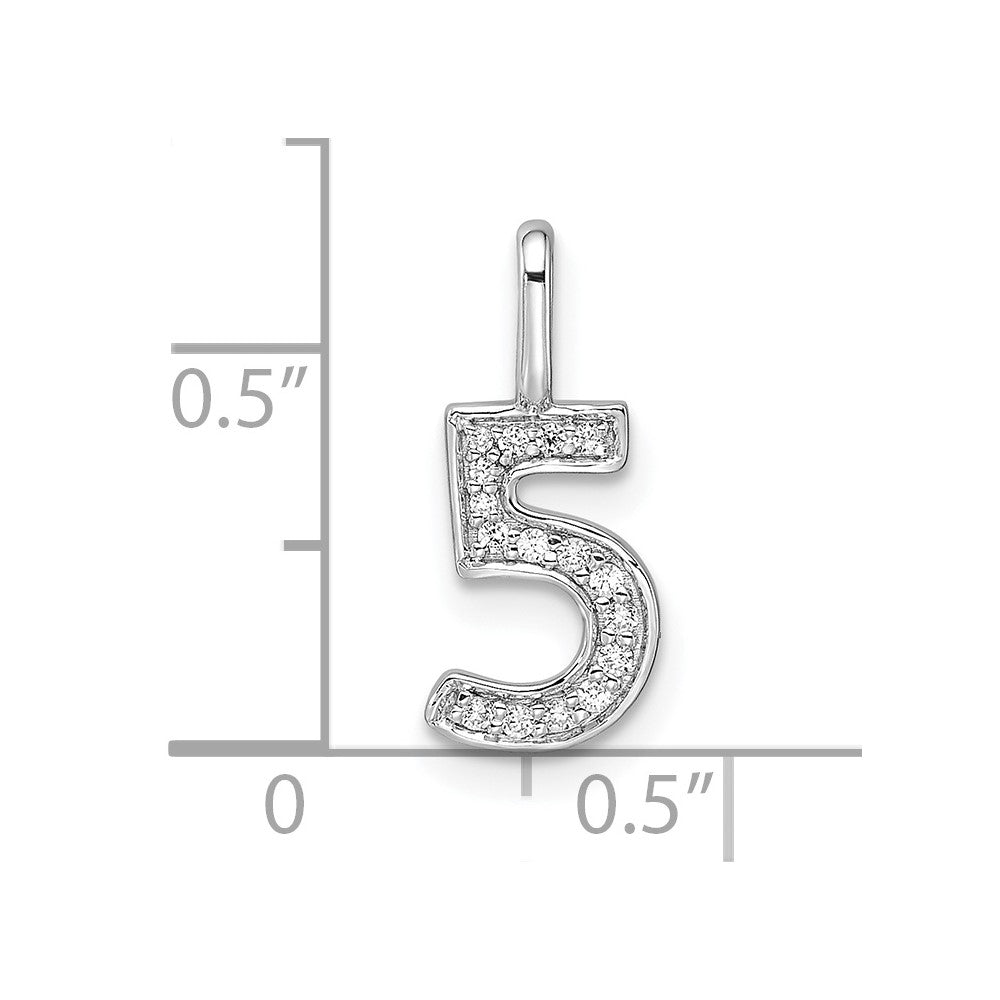 Diamond Number 5 Pendant - WBC
