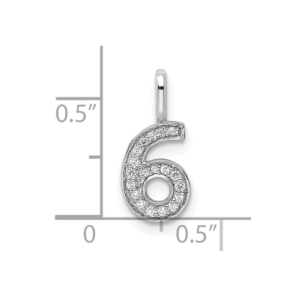 Diamond Number 6 Pendant - WBC