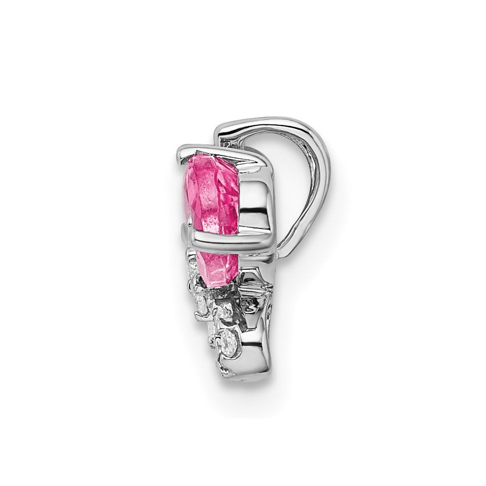 Pear Pink Tourmaline and Diamond Butterfly Chain Slide - WBC