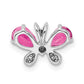 Pear Pink Tourmaline and Diamond Butterfly Chain Slide - WBC