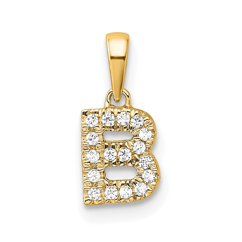 Diamond Letter B Initial with Bail Pendant - WBC