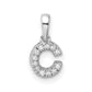 Diamond Letter C Initial with Bail Pendant - WBC