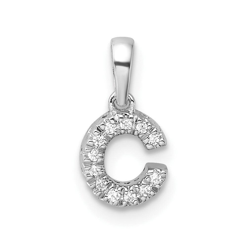 Diamond Letter C Initial with Bail Pendant - WBC
