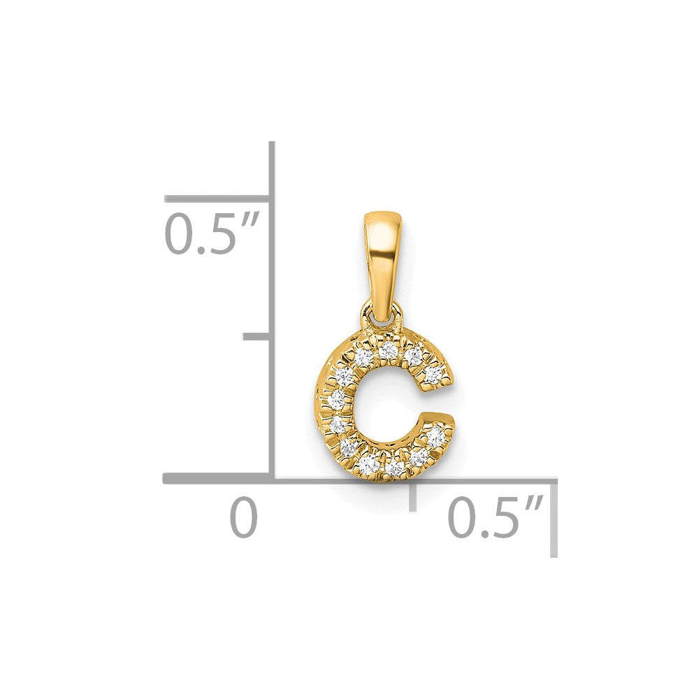 Diamond Letter C Initial with Bail Pendant - WBC