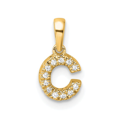 Diamond Letter C Initial with Bail Pendant - WBC