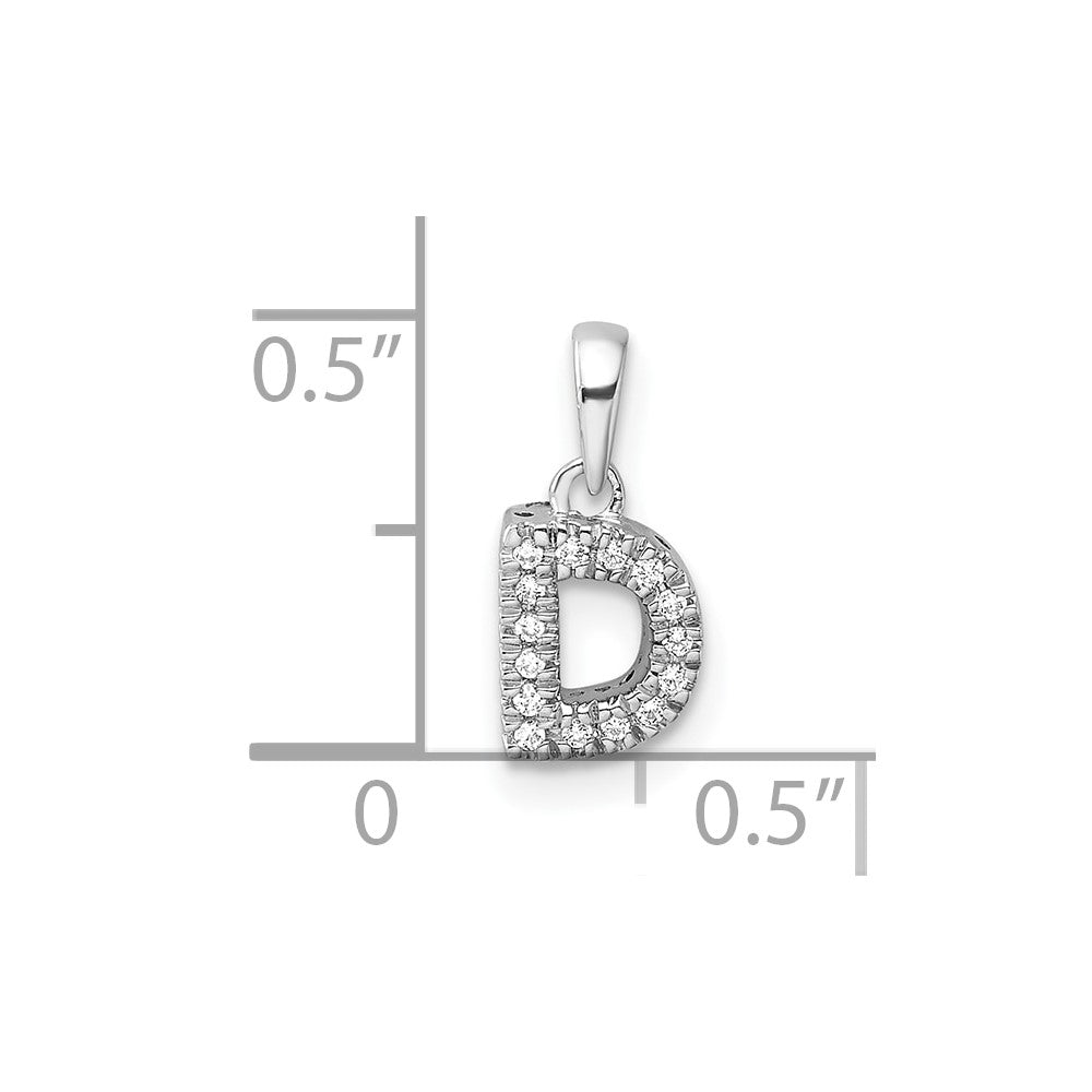Diamond Letter D Initial with Bail Pendant - WBC