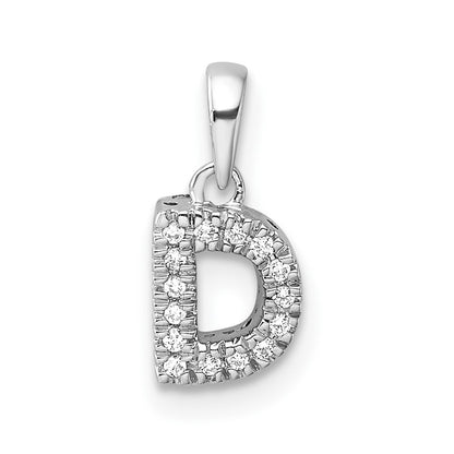 Diamond Letter D Initial with Bail Pendant - WBC