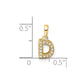 Diamond Letter D Initial with Bail Pendant - WBC