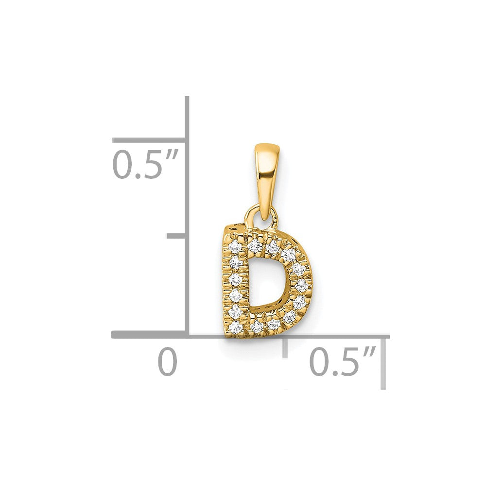 Diamond Letter D Initial with Bail Pendant - WBC