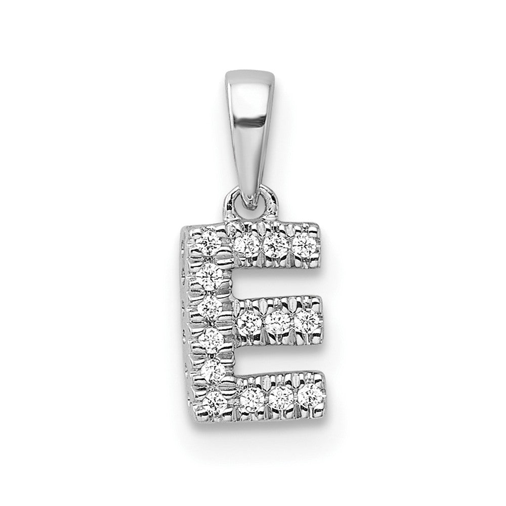Diamond Letter E Initial with Bail Pendant - WBC