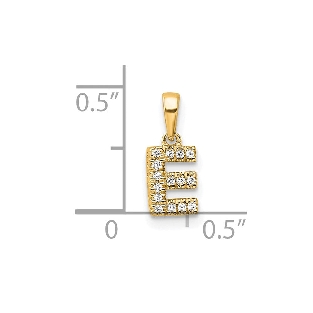 Diamond Letter E Initial with Bail Pendant - WBC