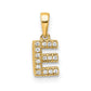 Diamond Letter E Initial with Bail Pendant - WBC
