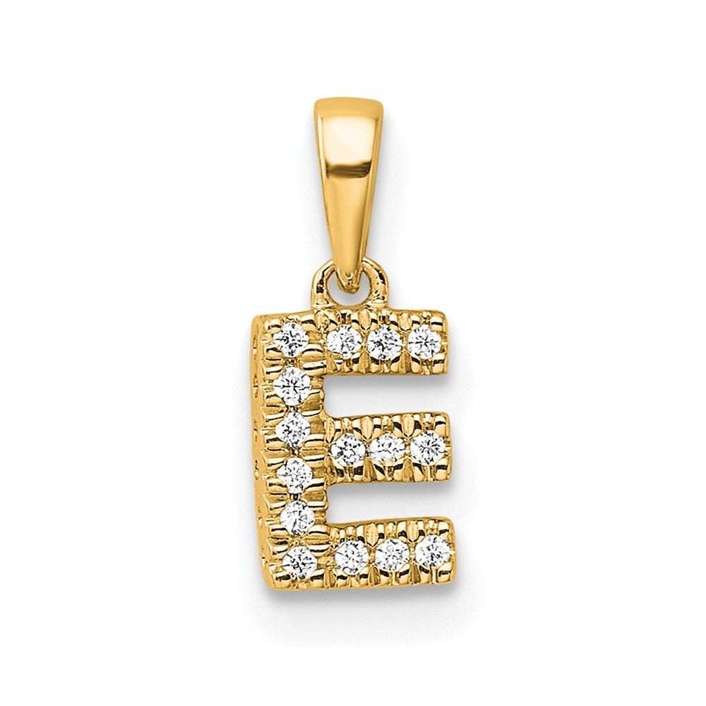Diamond Letter E Initial with Bail Pendant - WBC