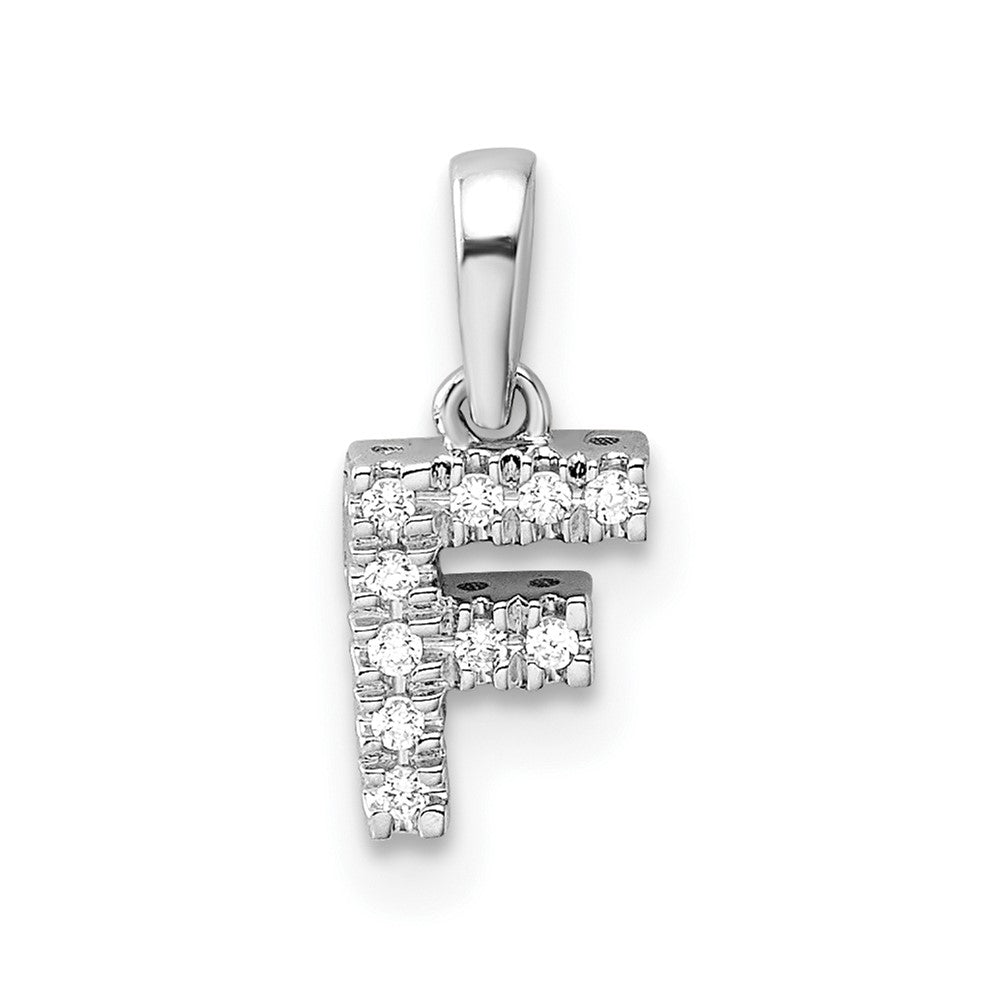 Diamond Letter F Initial with Bail Pendant - WBC