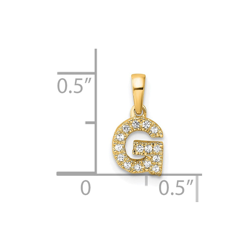 Diamond Letter G Initial with Bail Pendant - WBC