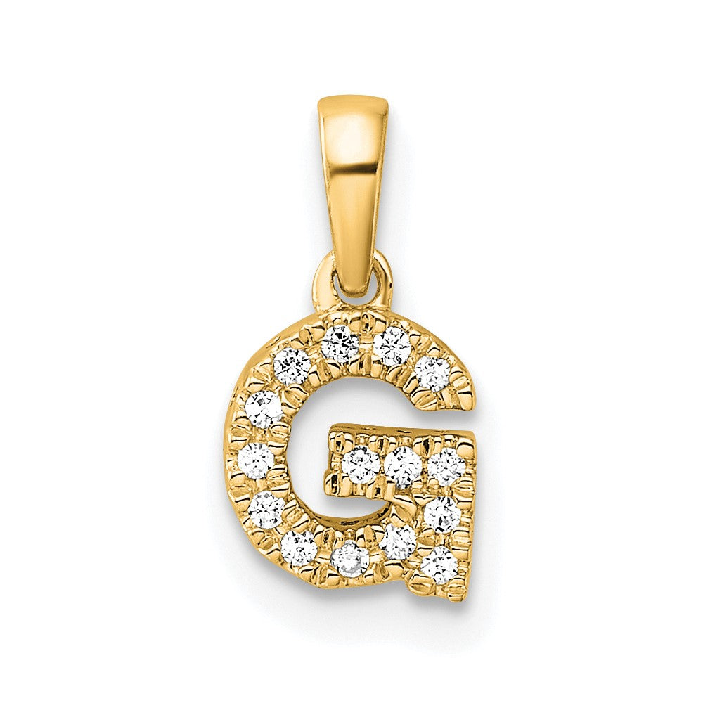 Diamond Letter G Initial with Bail Pendant - WBC
