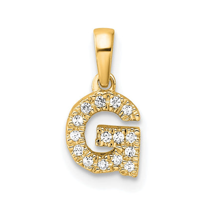 Diamond Letter G Initial with Bail Pendant - WBC