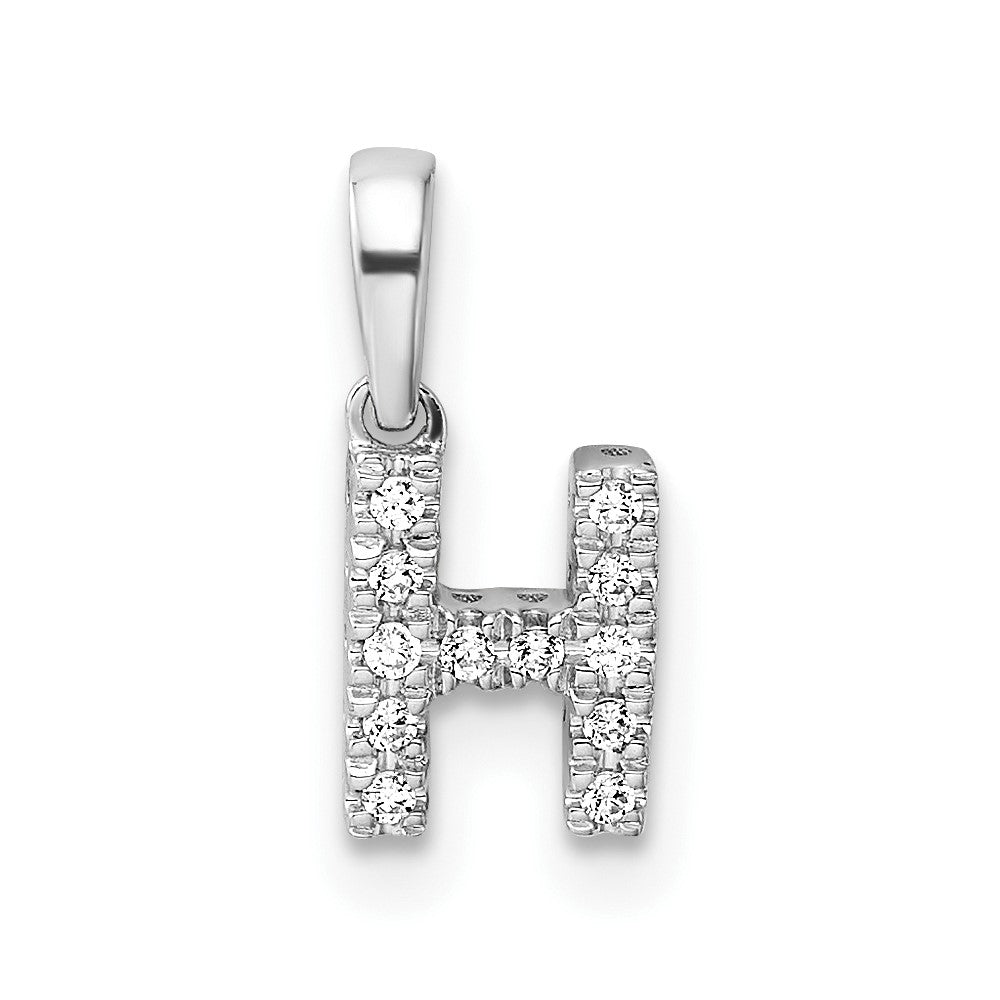 Diamond Letter H Initial with Bail Pendant - WBC