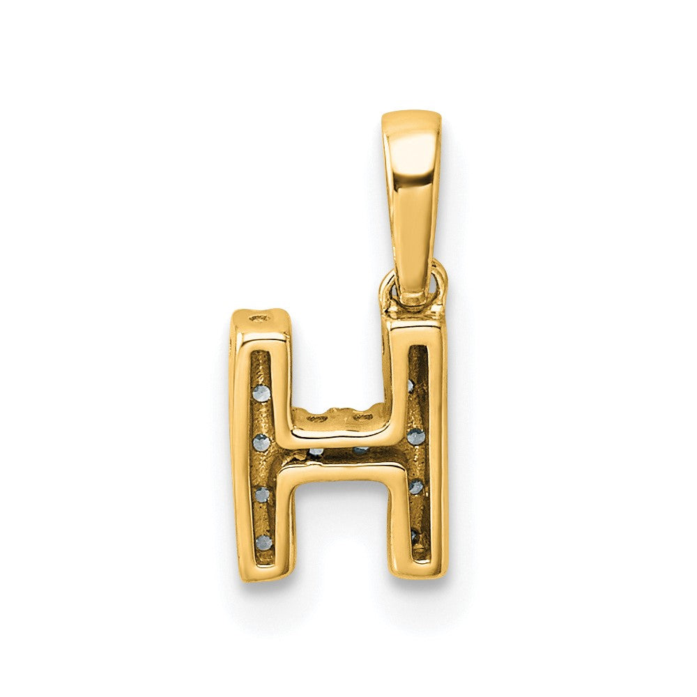 Diamond Letter H Initial with Bail Pendant - WBC