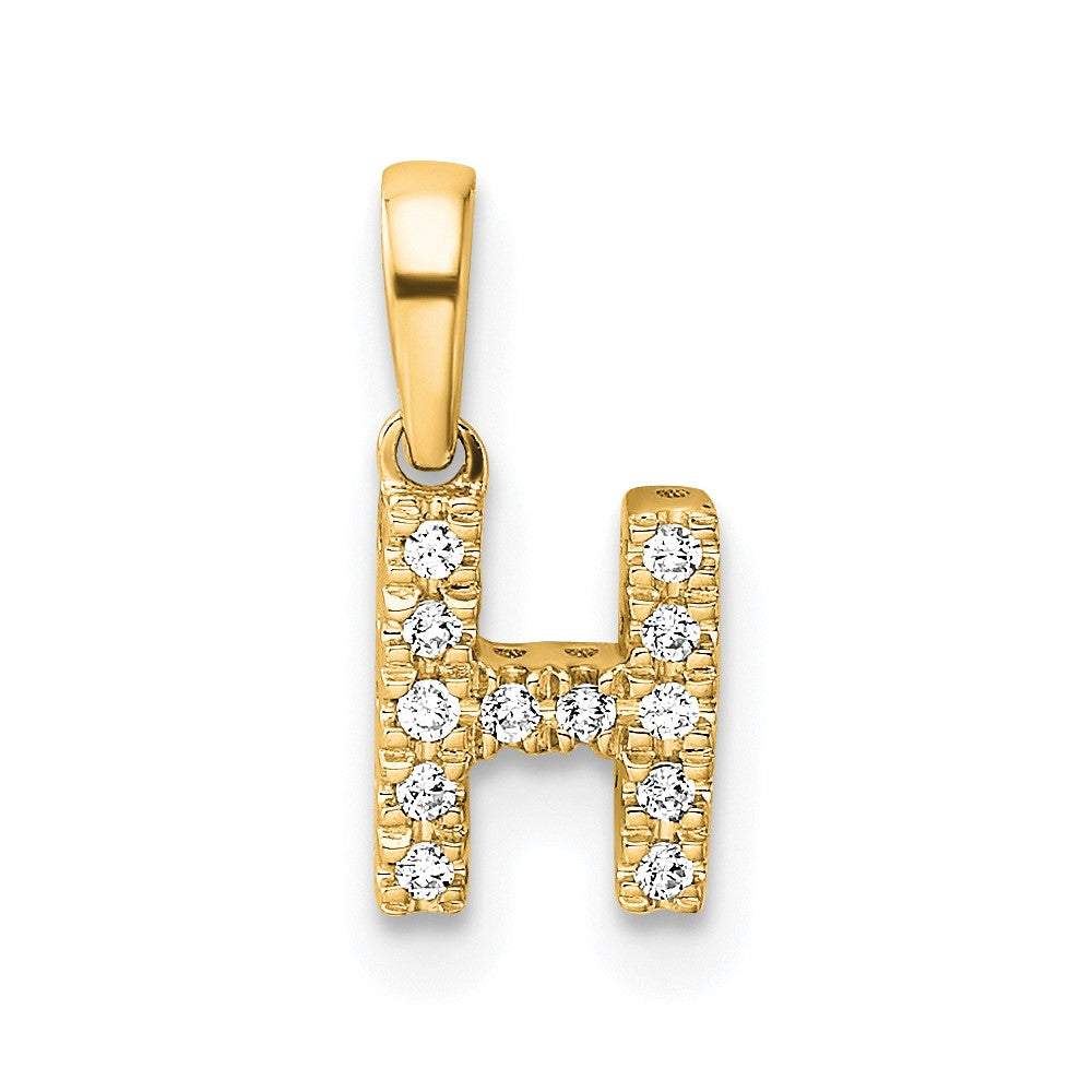 Diamond Letter H Initial with Bail Pendant - WBC