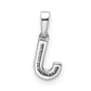 Diamond Letter J Initial with Bail Pendant - WBC