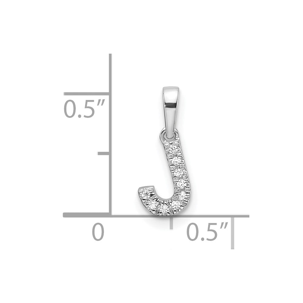 Diamond Letter J Initial with Bail Pendant - WBC