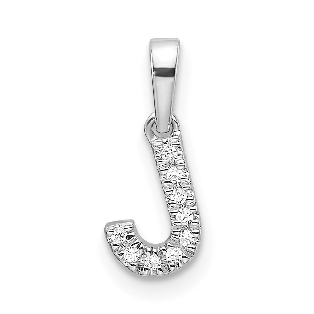 Diamond Letter J Initial with Bail Pendant - WBC