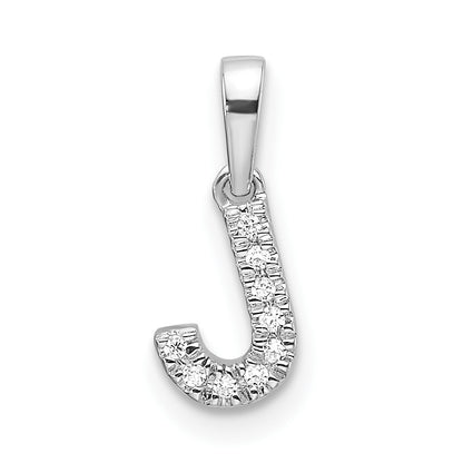 Diamond Letter J Initial with Bail Pendant - WBC