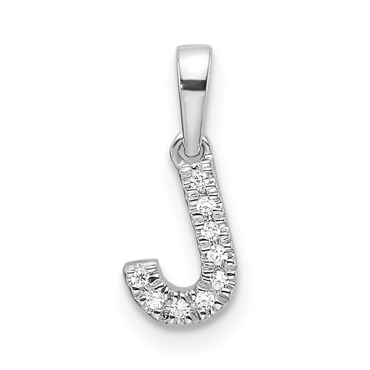 Diamond Letter J Initial with Bail Pendant - WBC