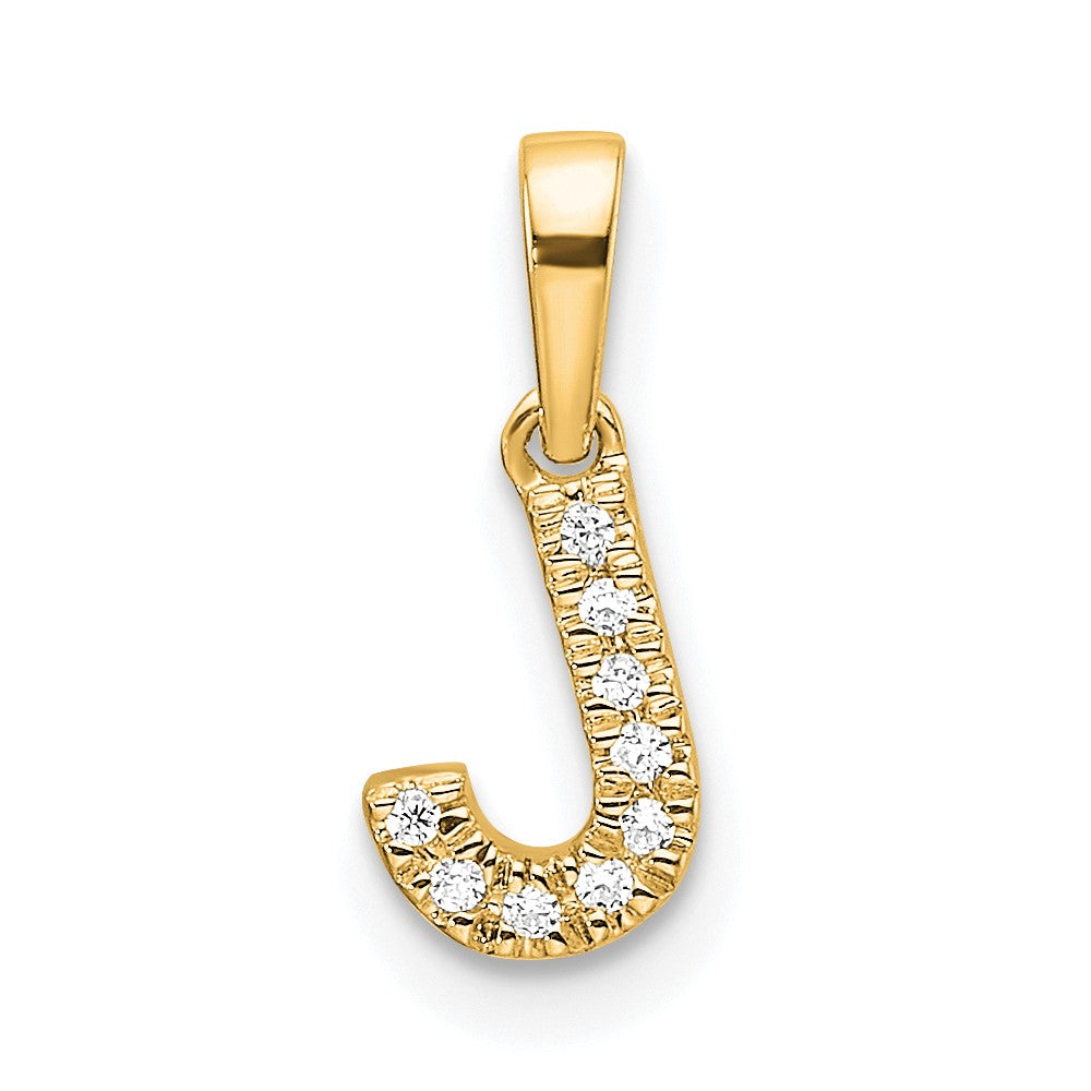 Diamond Letter J Initial with Bail Pendant - WBC