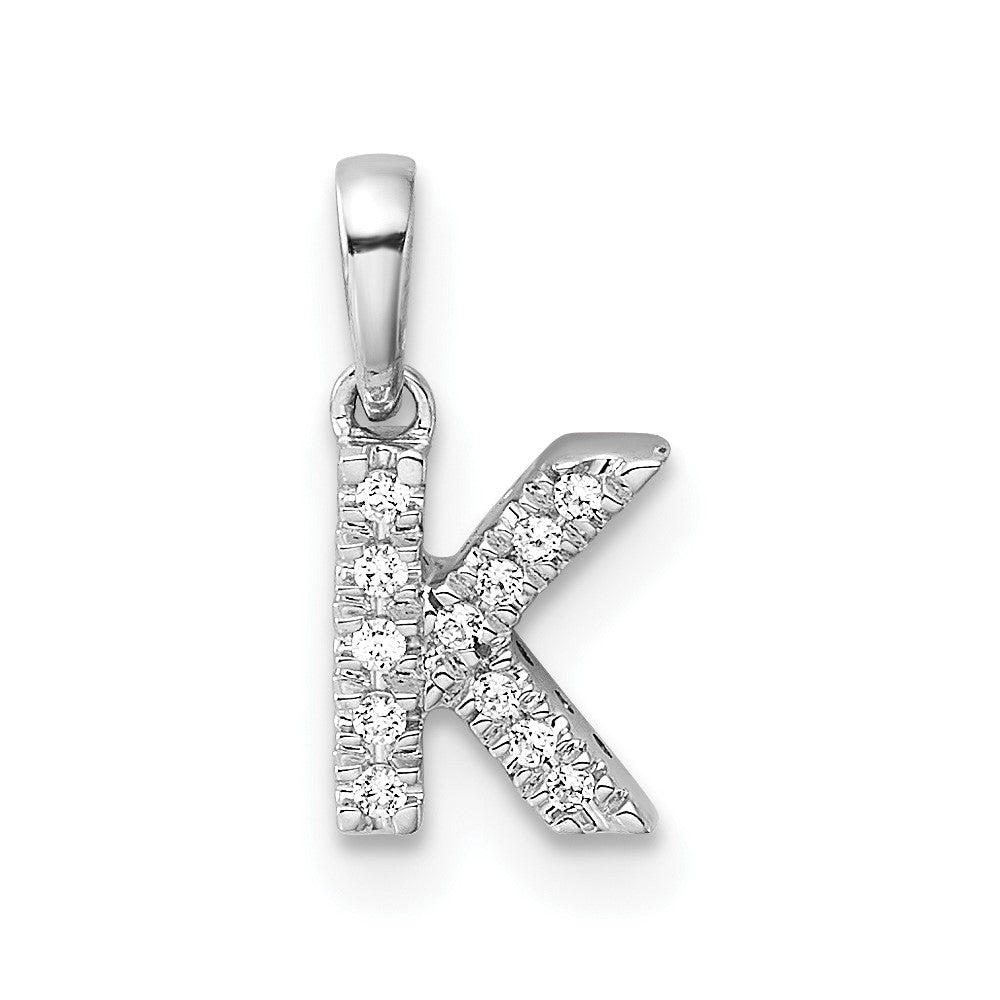 Diamond Letter K Initial with Bail Pendant - WBC