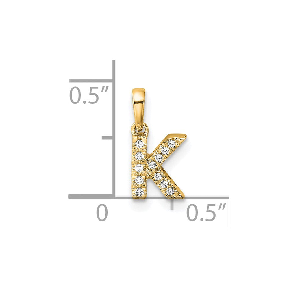 Diamond Letter K Initial with Bail Pendant - WBC
