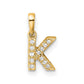 Diamond Letter K Initial with Bail Pendant - WBC