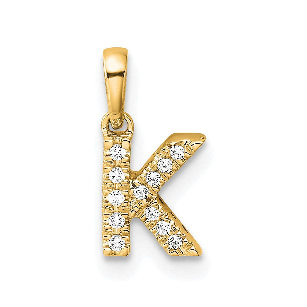Diamond Letter K Initial with Bail Pendant - WBC