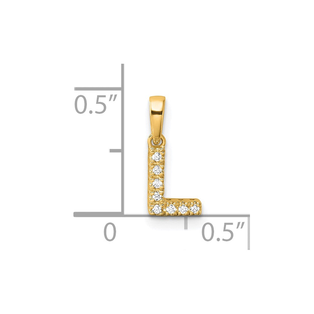 Diamond Letter L Initial with Bail Pendant - WBC