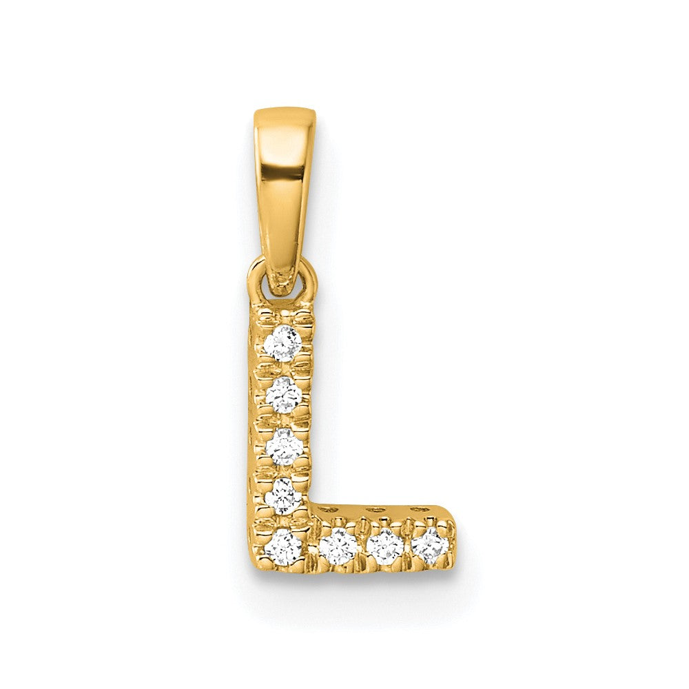 Diamond Letter L Initial with Bail Pendant - WBC