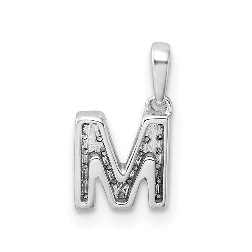 Diamond Letter M Initial with Bail Pendant - WBC