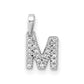 Diamond Letter M Initial with Bail Pendant - WBC