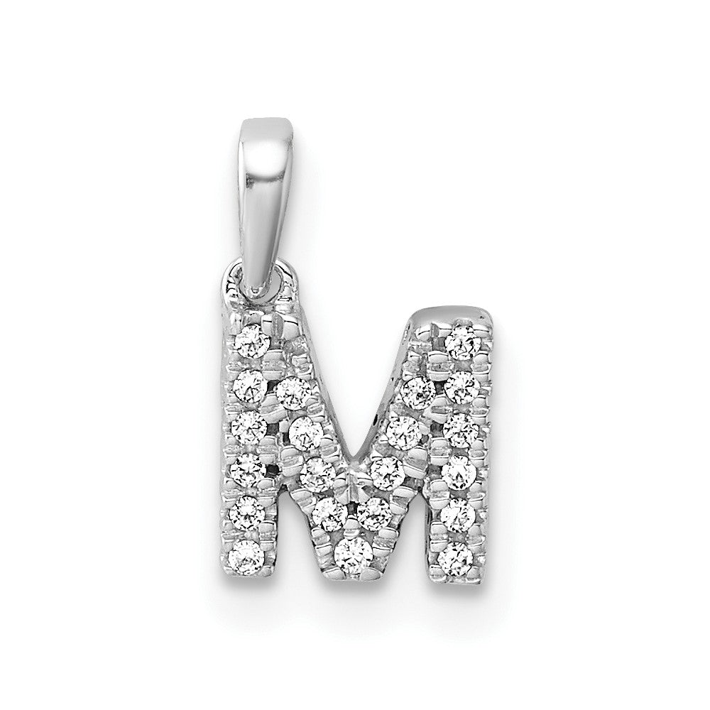 Diamond Letter M Initial with Bail Pendant - WBC