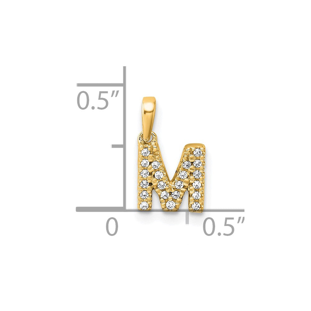 Diamond Letter M Initial with Bail Pendant - WBC