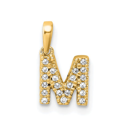 Diamond Letter M Initial with Bail Pendant - WBC