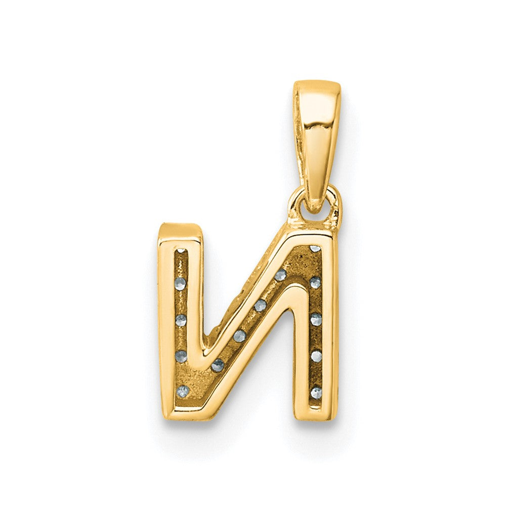 Diamond Letter N Initial with Bail Pendant - WBC