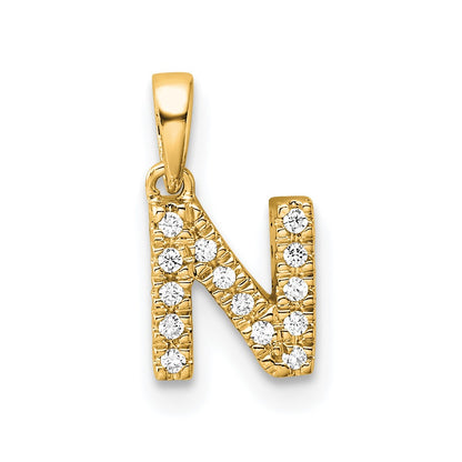 Diamond Letter N Initial with Bail Pendant - WBC